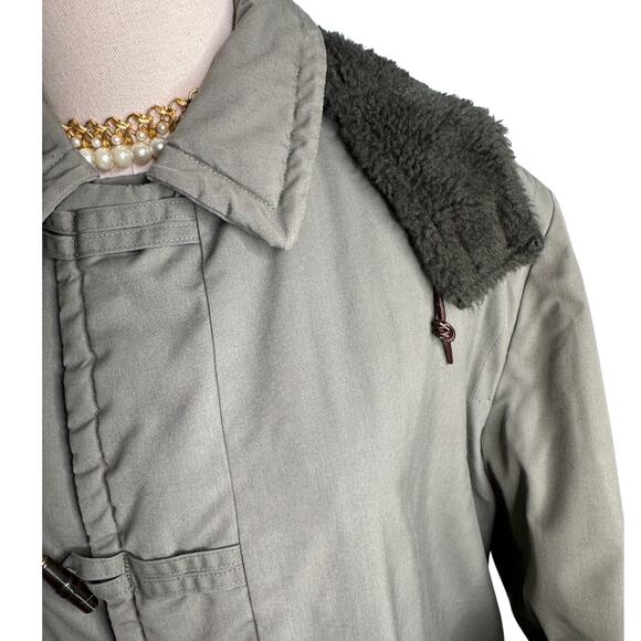 McGregor vintage 60s/70s men’s canvas duffel coat khaki army green size 40 M - Picture 2 of 12